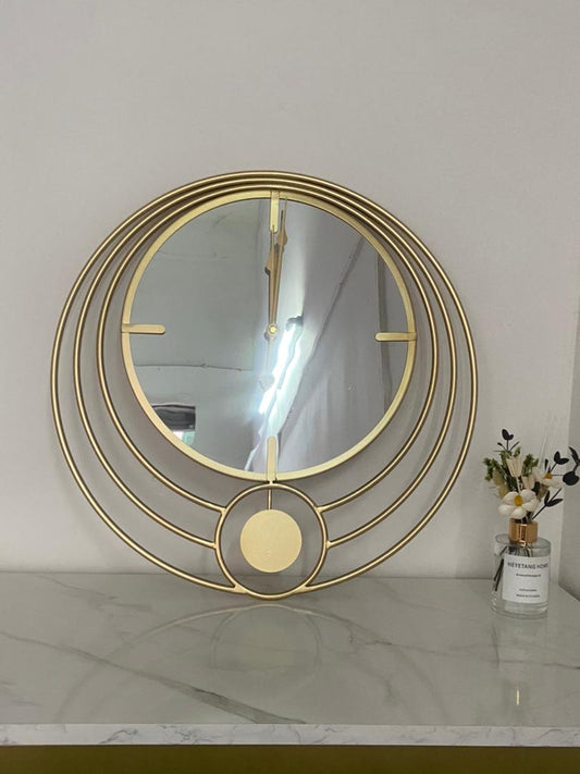 circular mirror wall clock