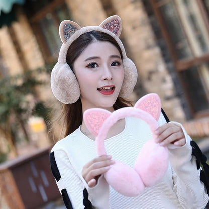 Cute cat plush fur earmuff