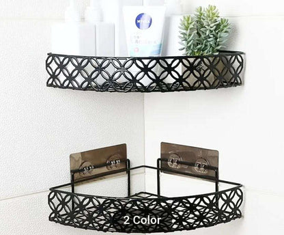 heavy gauge triangular metallic corner shelf