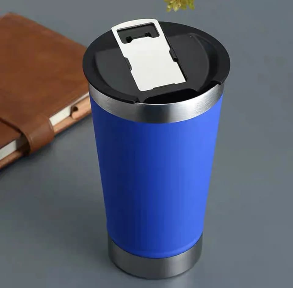 Portable thermal cup with opener