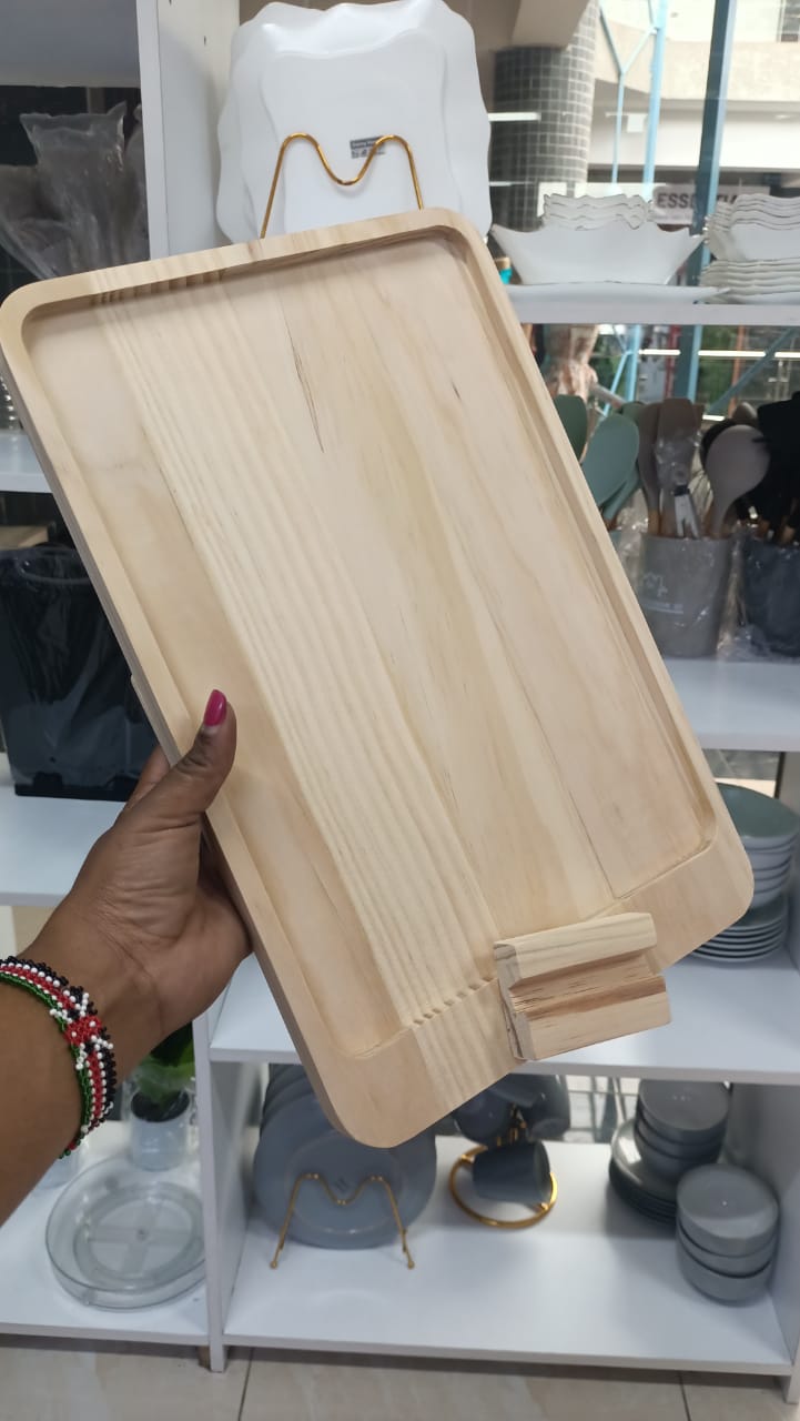 Rectangular bamboo sofa tray