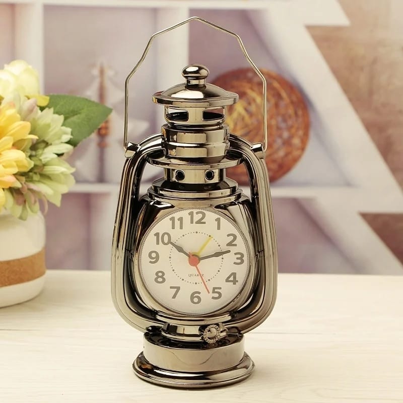 Vintage retro oil lamp alarm clock