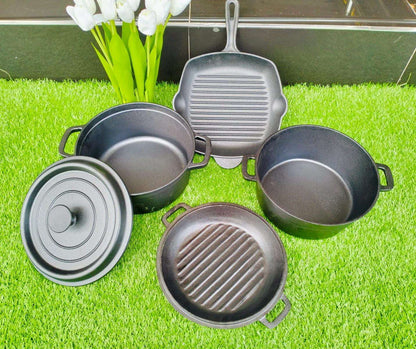 5Pc Heavy duty Cast Iron Combo Set