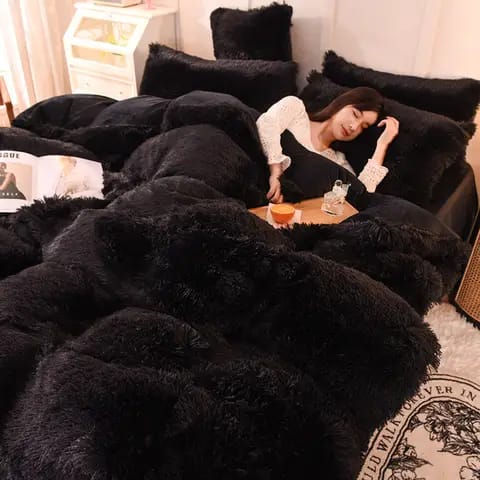 6 pcs velvet fluffy duvet set