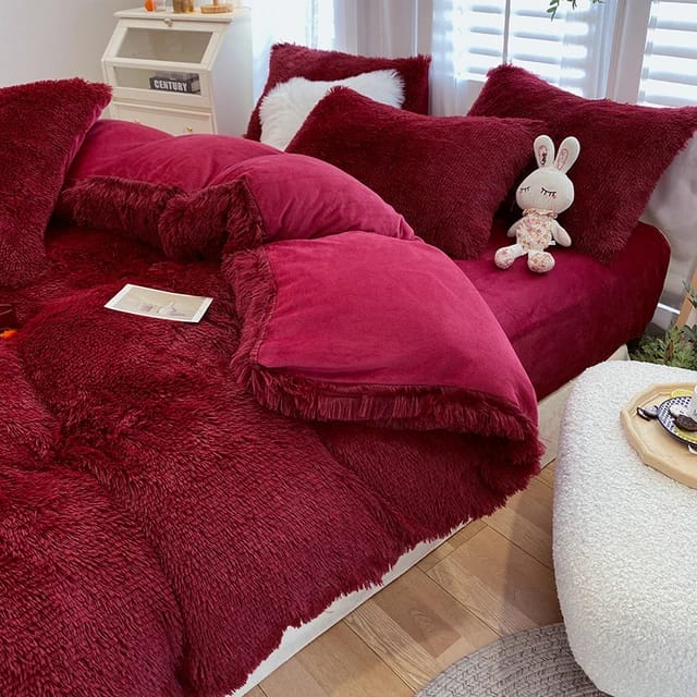 6 pcs velvet fluffy duvet set