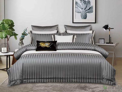 Cotton Satin Stripped Duvet cover sets