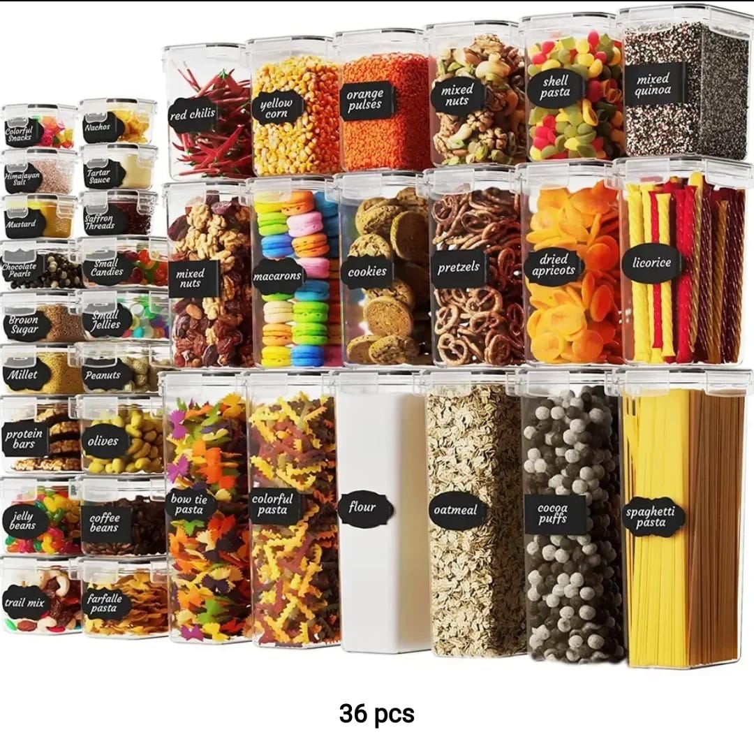 Bpa free airtight plastic containers(36 pcs)