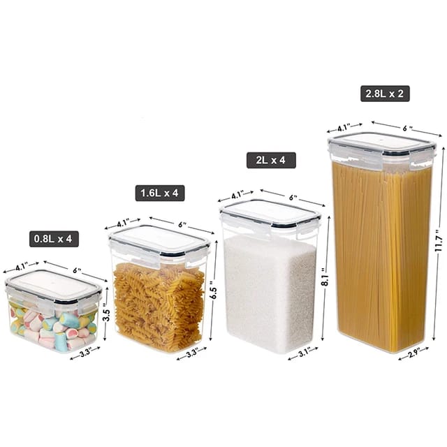 14pcs Bpa free airtight plastic containers