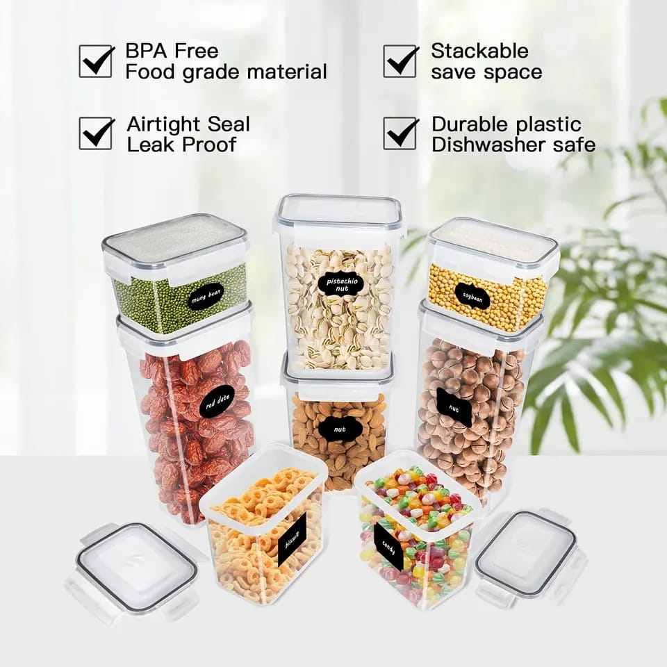 14pcs Bpa free airtight plastic containers