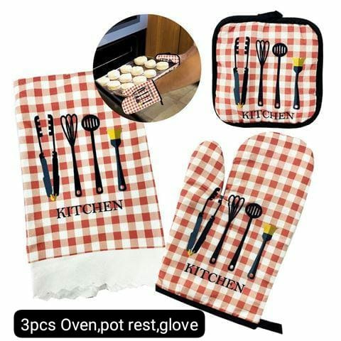 3pcs Kitchen glove set