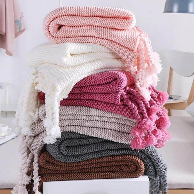 Throw Blankets With Tassels(170*130cm)