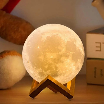 3D moon night light with stand