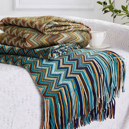 Bohemian soft knit Blanket(130*200cm)