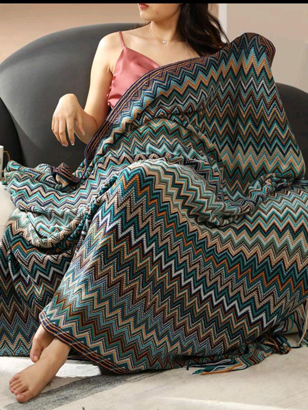 Bohemian soft knit Blanket(130*200cm)