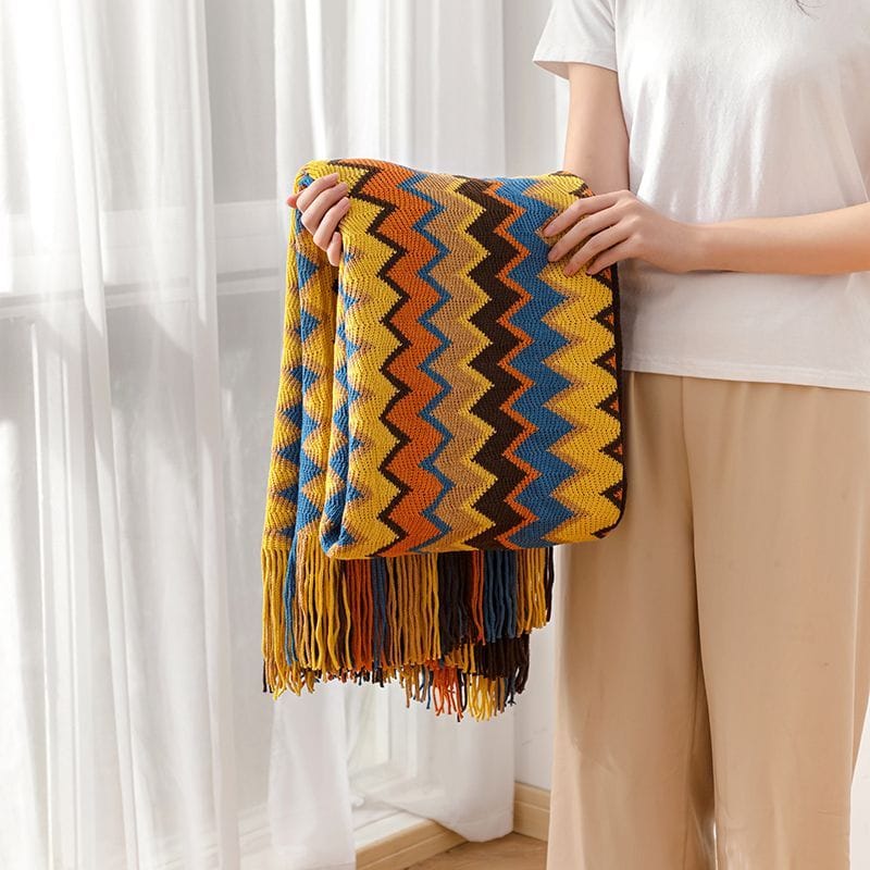 Bohemian soft knit Blanket(130*200cm)