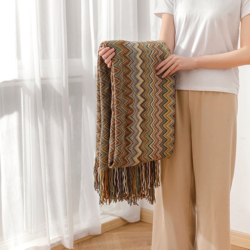 Bohemian soft knit Blanket(130*200cm)