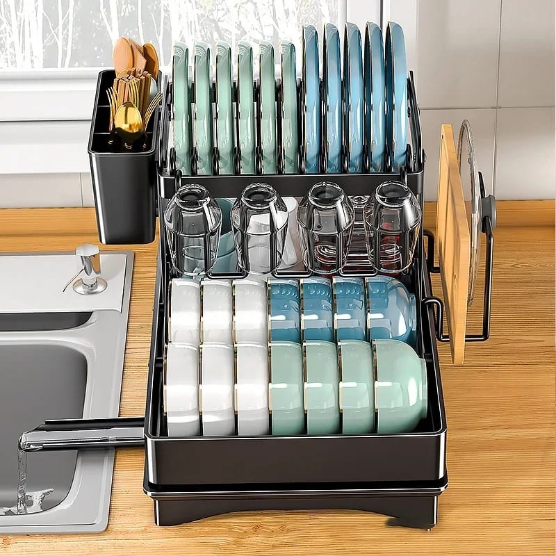 2 Tier Foldable Dish Drying Rack