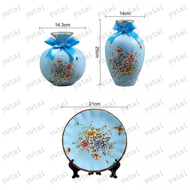 3 pcs indoor pottery flower vase