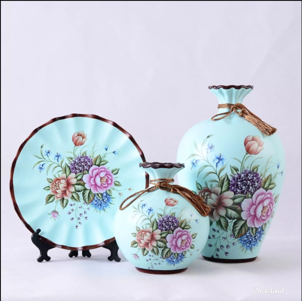 3 pcs indoor pottery flower vase