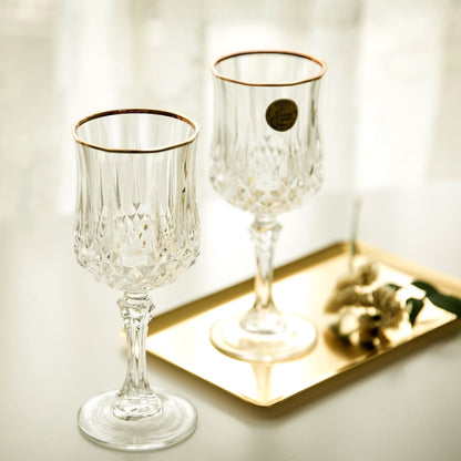 Gold rim wine glass(6 pcs)