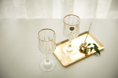 Gold rim wine glass(6 pcs)