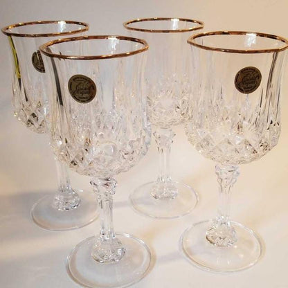 Gold rim wine glass(6 pcs)