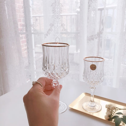 Gold rim wine glass(6 pcs)