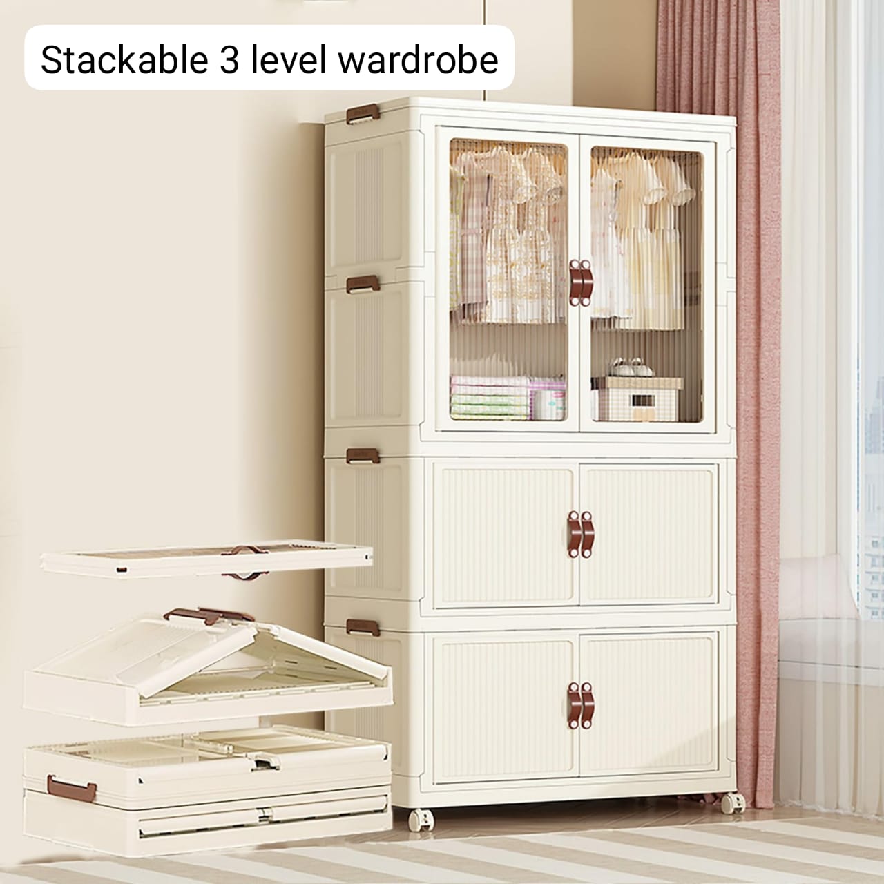 Stackable 3 Level Portable Wardrobe/Closet