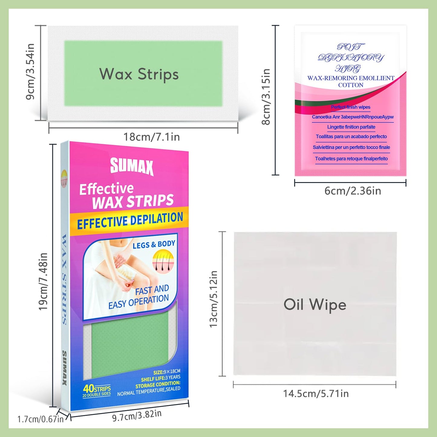 40 strips Hair removal Wax Strips