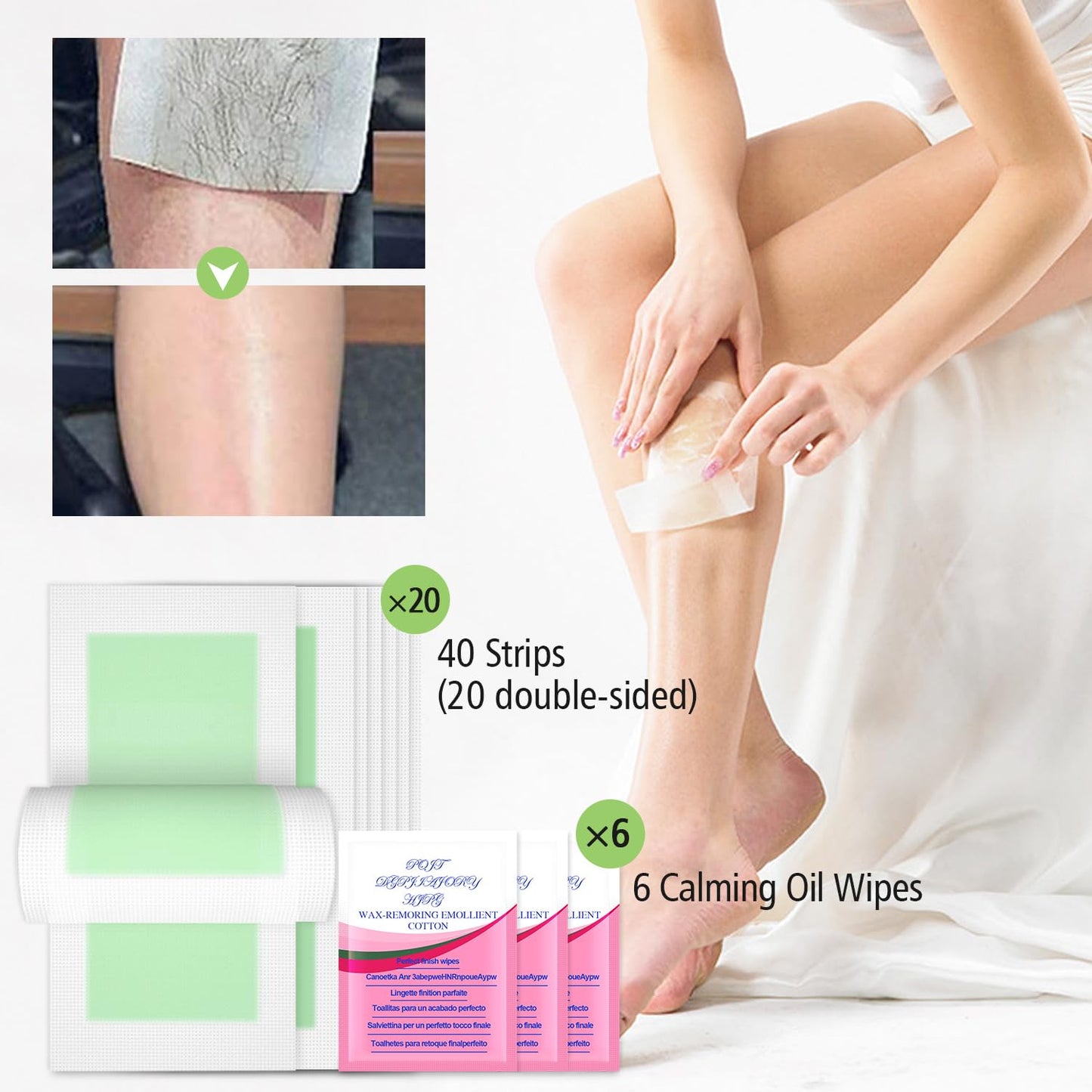 40 strips Hair removal Wax Strips