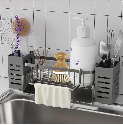 Self draining sink draining rack