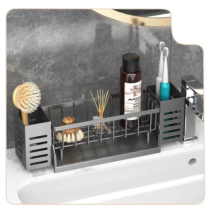 Self draining sink draining rack