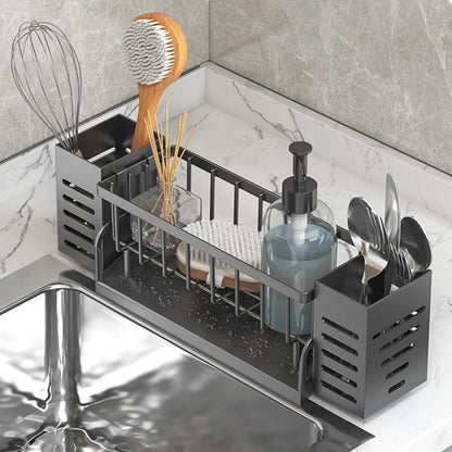 Self draining sink draining rack