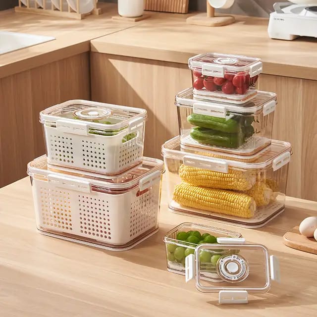 3pcs Airtight Fridge Vegetable