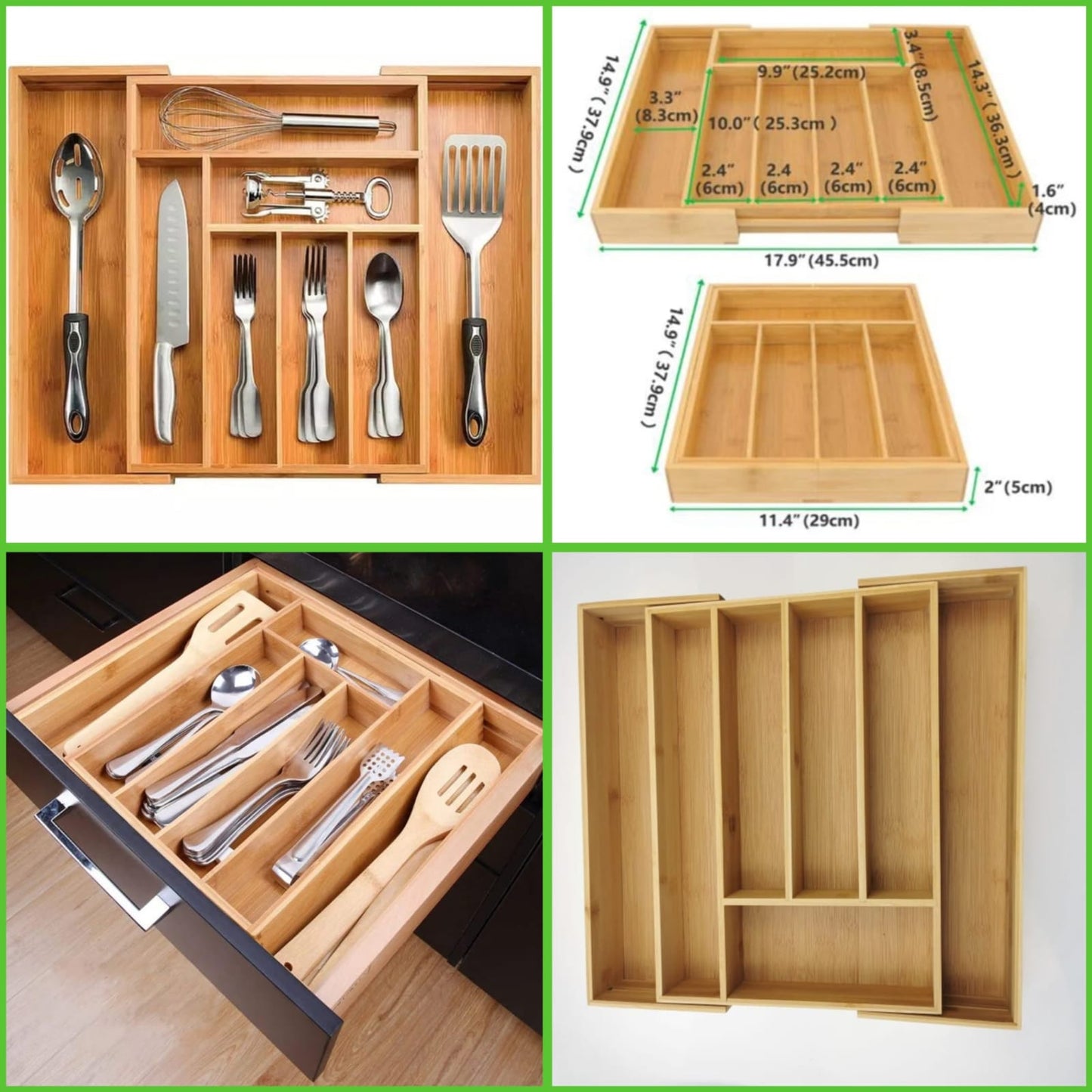 Bamboo drawer organizer