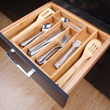 Bamboo drawer organizer