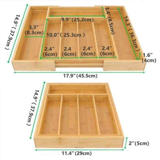 Bamboo drawer organizer