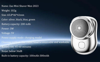 Rechargeable mini shaver