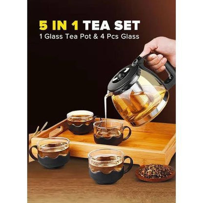 borosilicate glass 5in1 tea pot