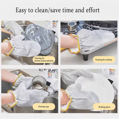 Silver wire dish washing gloves(4 pcs)