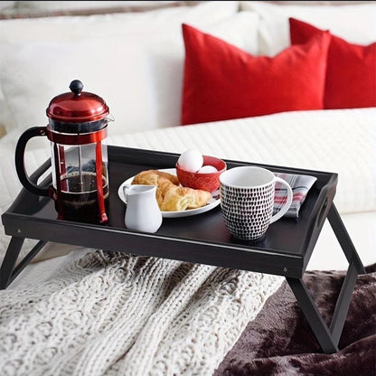 Foldable bamboo tray