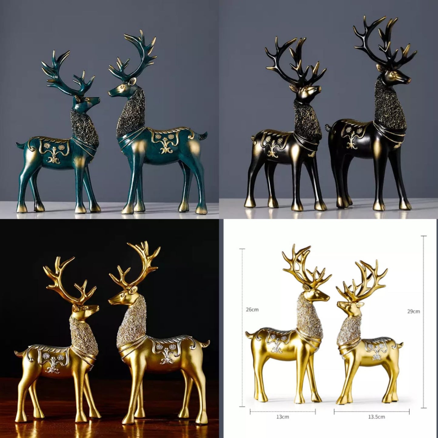 2 pcs LUXURY DEER ORNAMENTS