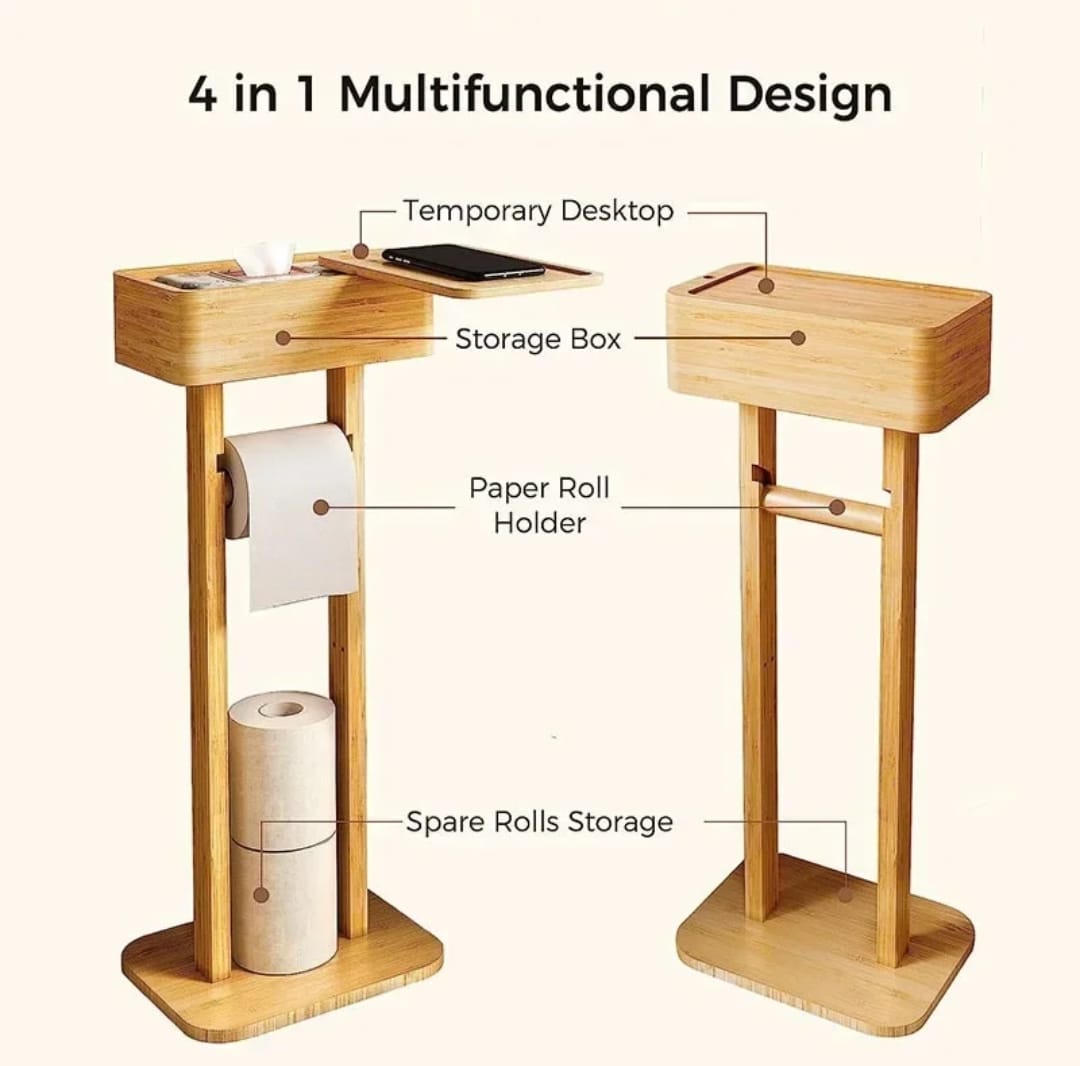 bamboo toilet tissue holder  storage