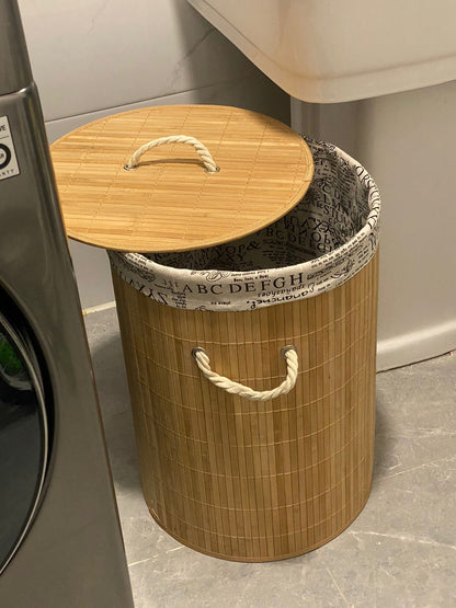 Round Bamboo Laundry Basket