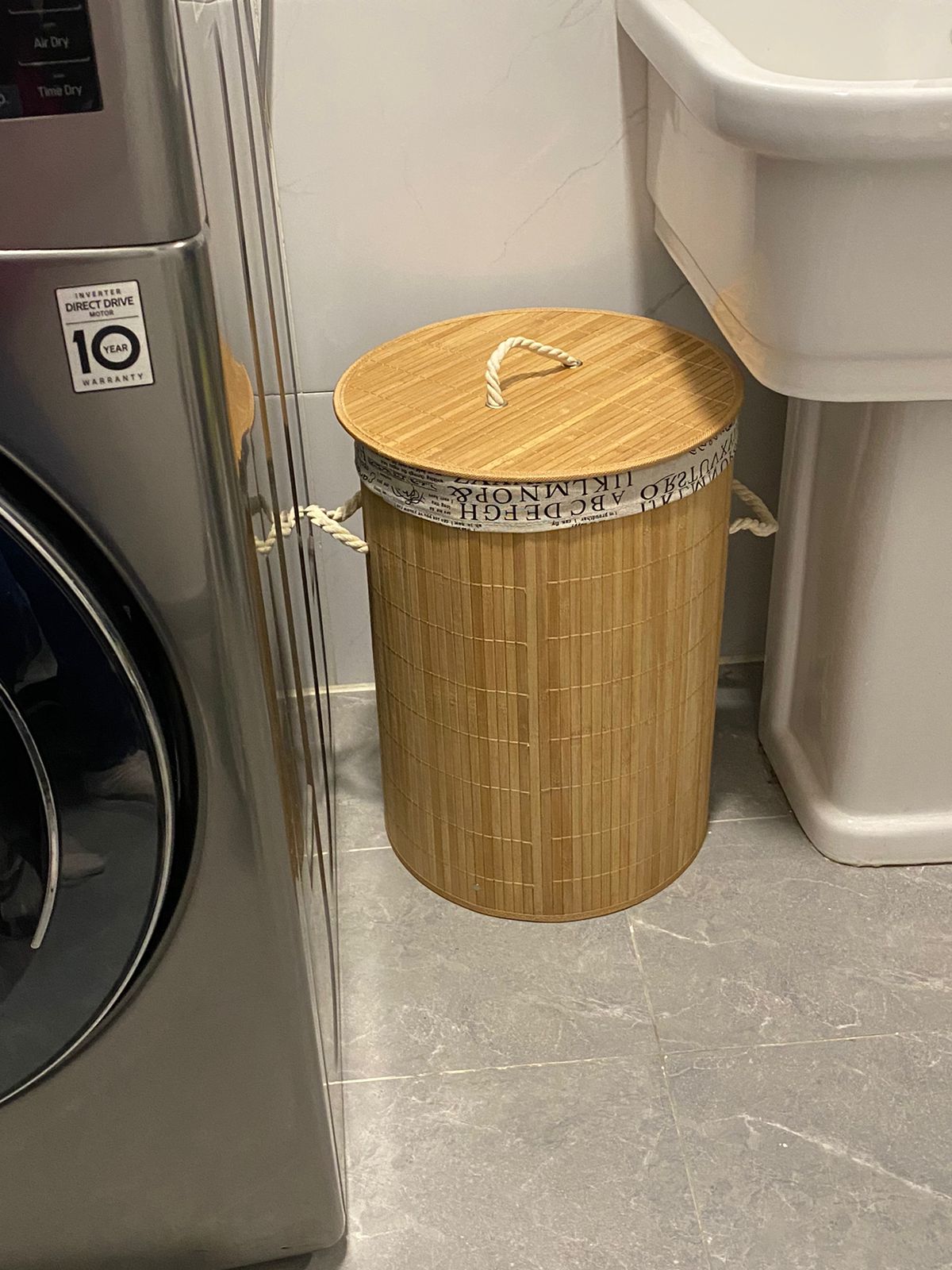 Round Bamboo Laundry Basket