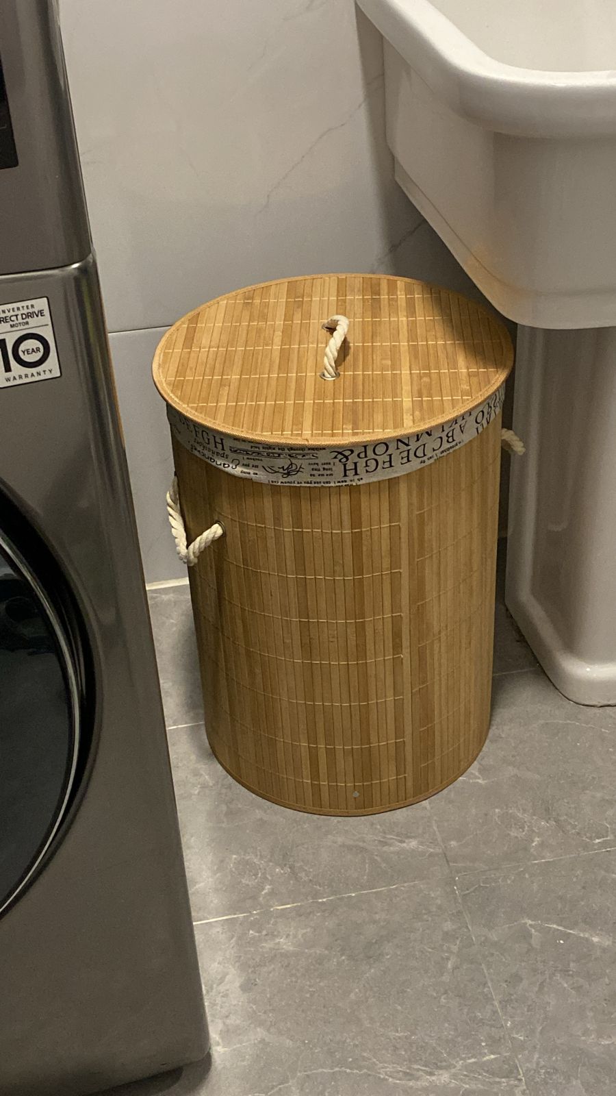 Round Bamboo Laundry Basket