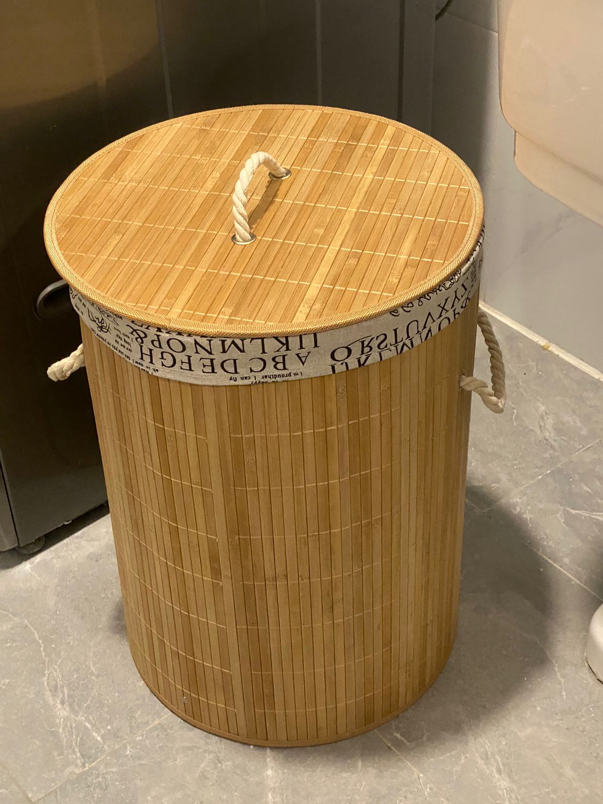 Round Bamboo Laundry Basket