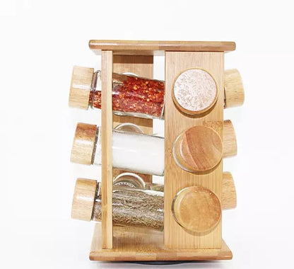 12pcs Bamboo Spice Rack