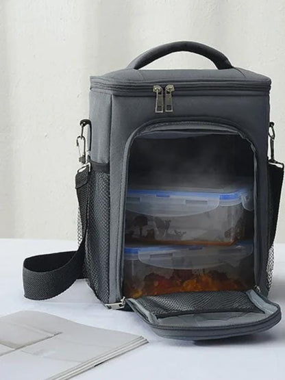 side pocket 2 layer lunch bag