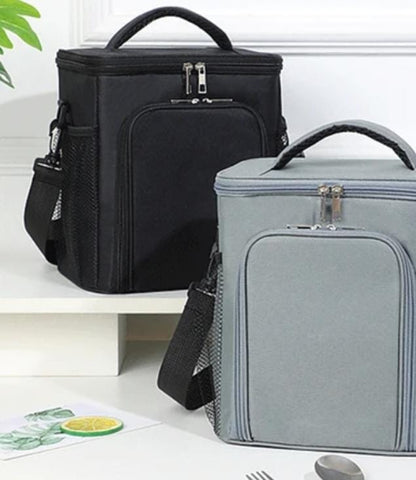 side pocket 2 layer lunch bag